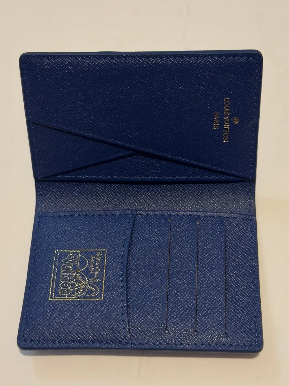 Louis Vuitton Blue Monogram Card & Key Holder with White Accent